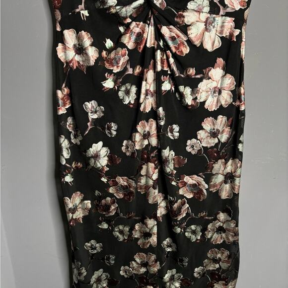 Ronni Nicole Black and Pink Floral Sleeveless Dress Twist Front Detail Size M - Picture 6 of 6
